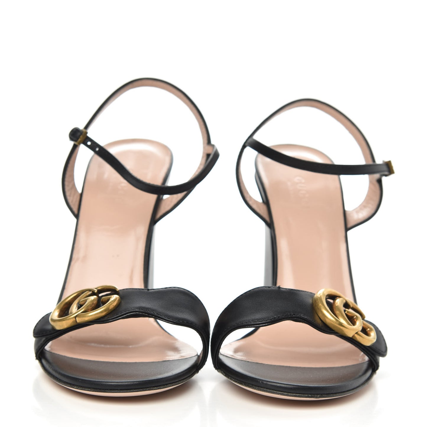 Lifford Calfskin GG Marmont Ankle Wrap 105mm Sandals 37 Black