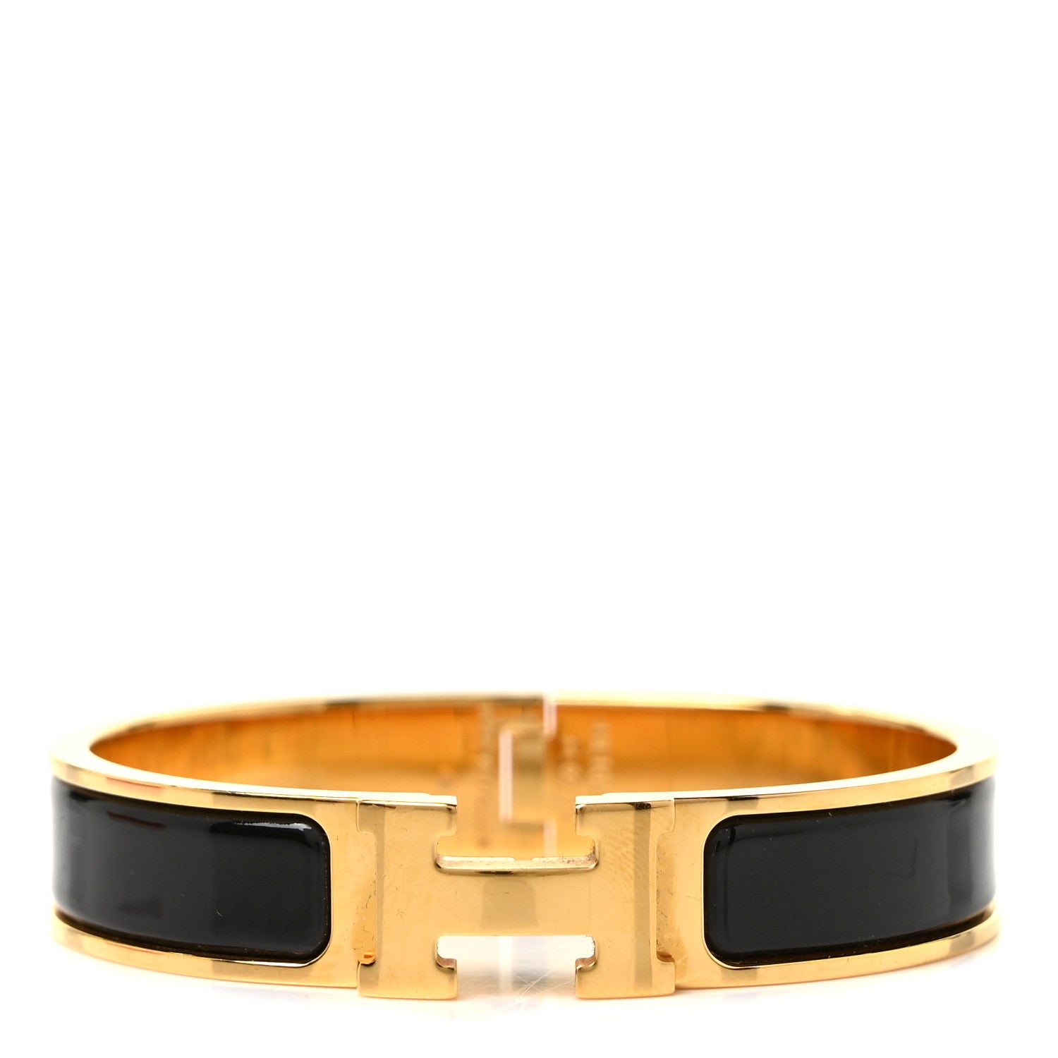 Hermes Enamel Narrow Clic Clac H Bracelet PM Black 1 of 5