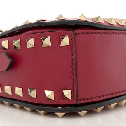 Valentino Garavani Vitello Medium Rockstud Flap Saddle Bag Scarlet 9 of 13