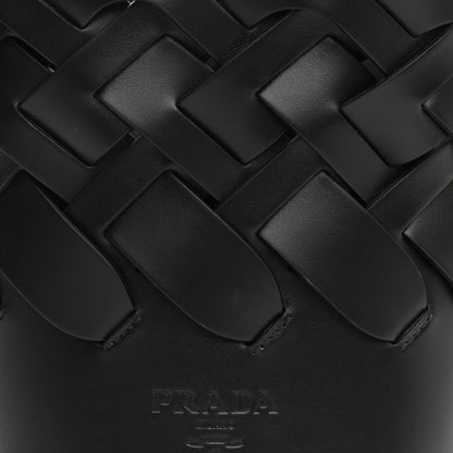 Prada Vitello Intreccio Bucket Bag Black 14 of 19