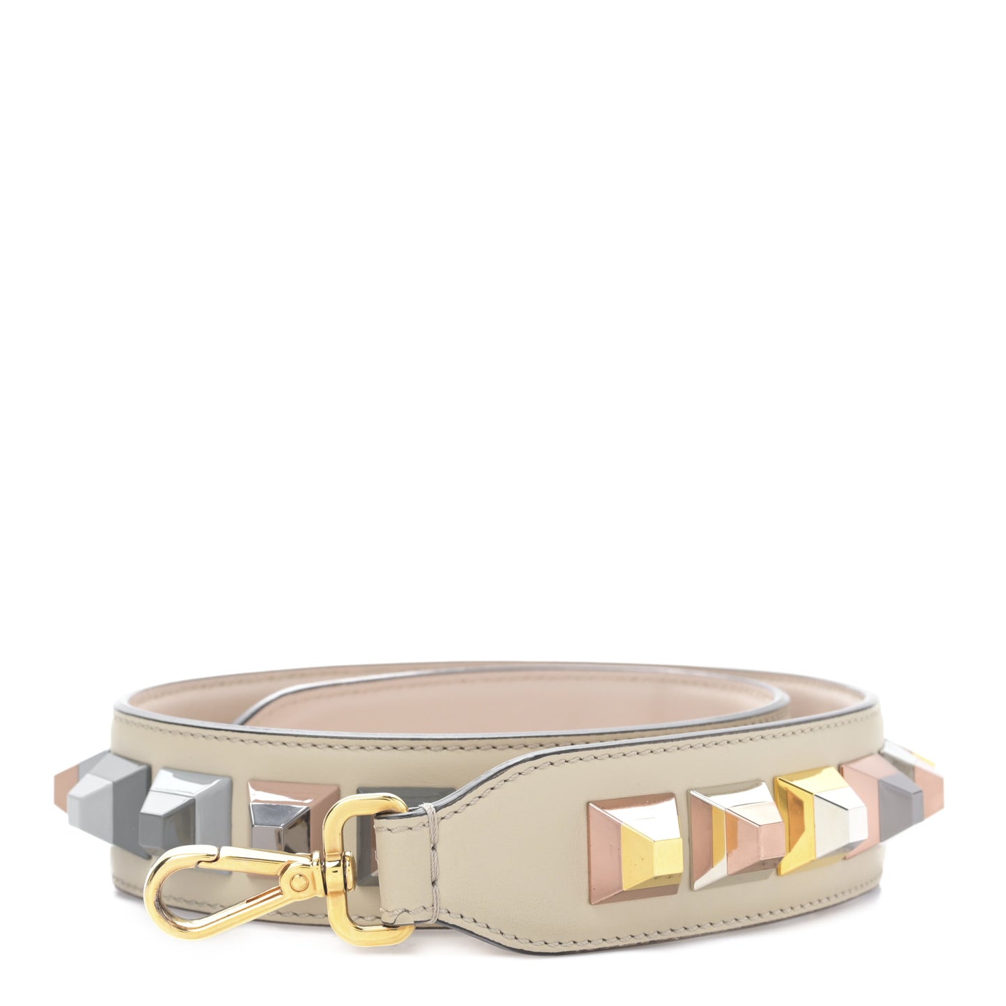 Calfskin Studded Strap You Gold Silver
