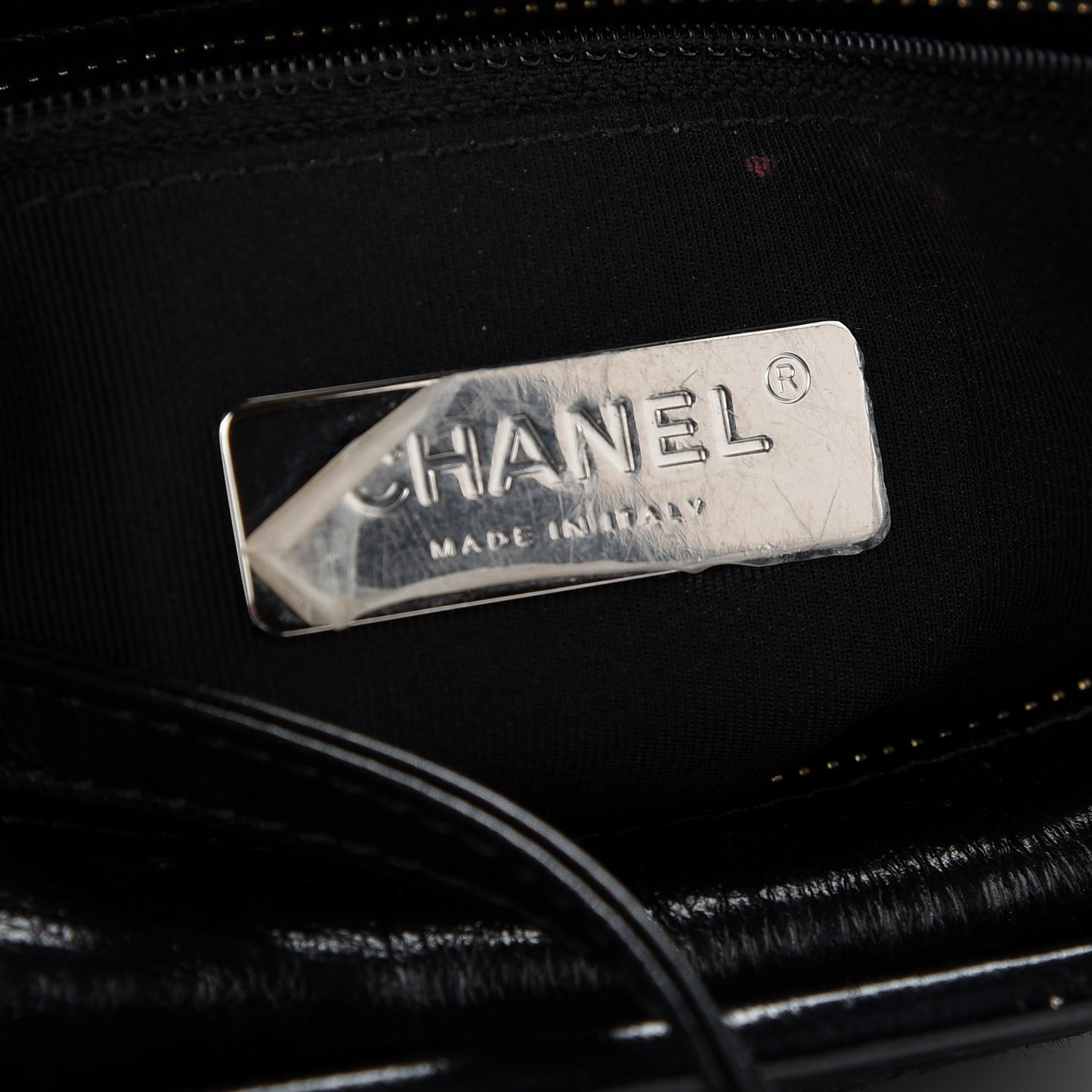 Calfskin Wool Felt Embossed Small Gabrielle Logo Hobo Black