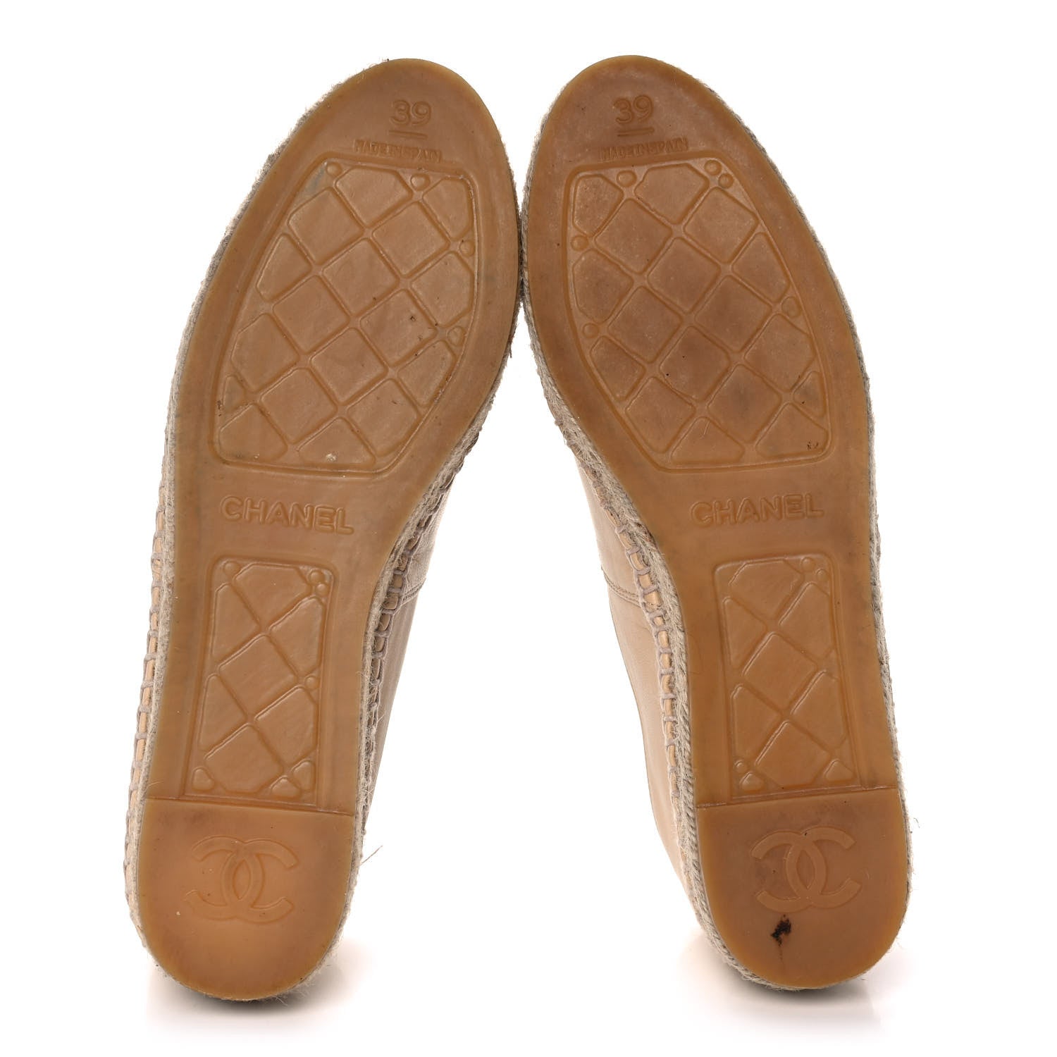 Chanel Lambskin CC Espadrilles 39 Beige Black 5 of 9