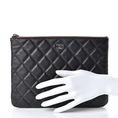 Chanel Lambskin Quilted Medium Cosmetic Case Black 2 of 8
