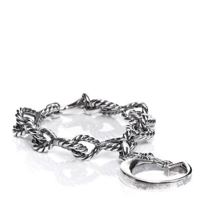 Gucci Sterling Silver G Horse Rope Bracelet 1 of 12