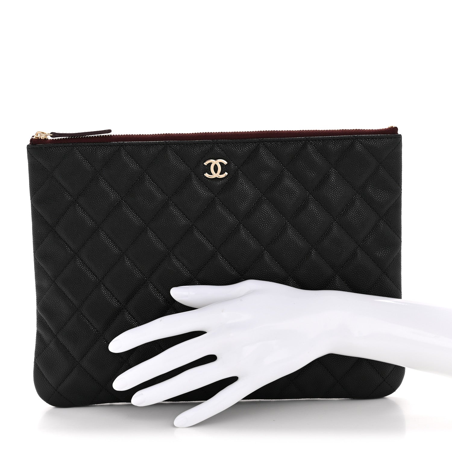Chanel Caviar Quilted Medium Cosmetic Case Black 2 of 9