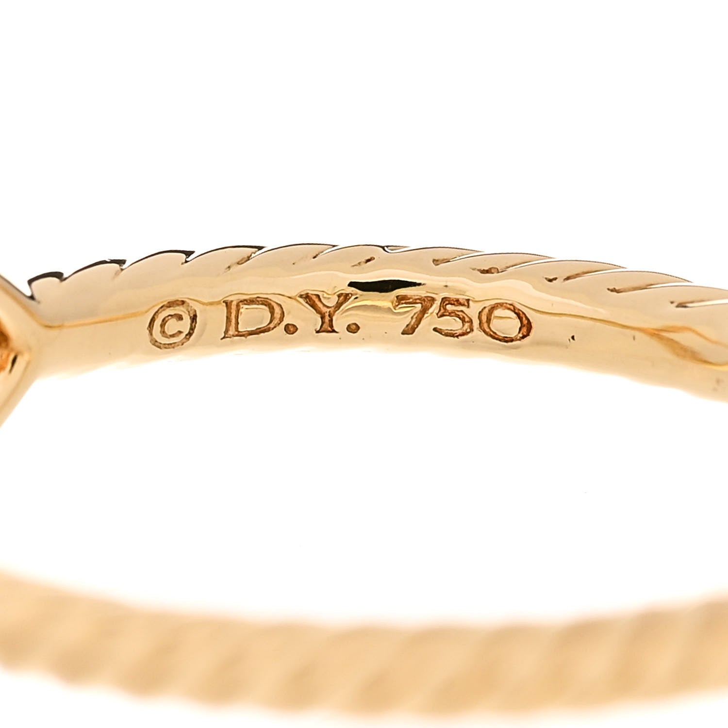 David Yurman 18K Yellow Gold Diamond Open Quatrefoil Ring 56 7.75 4 of 4
