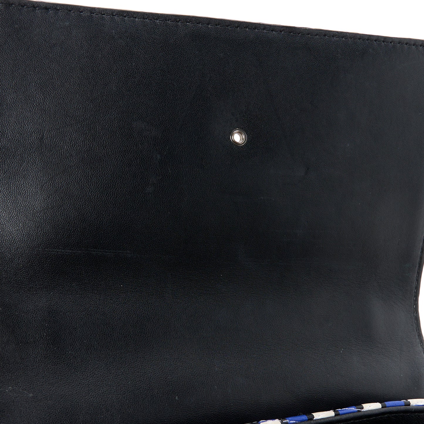 Calfskin Epi Smock Louise MM Chain Clutch Blue White Black