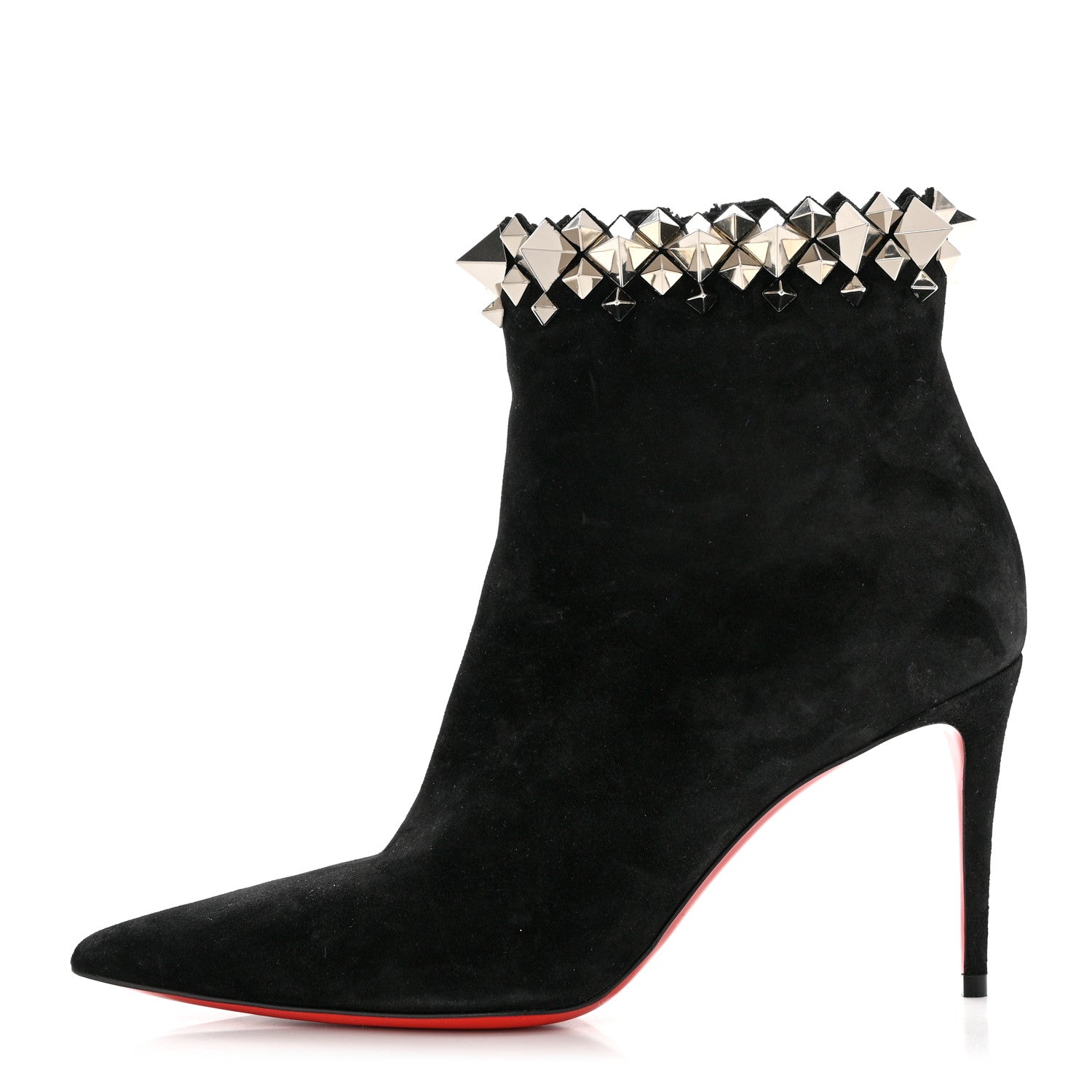 Christian Louboutin Veau Velours Firmamma 100 Booties 37 Black Silver 1 of 8