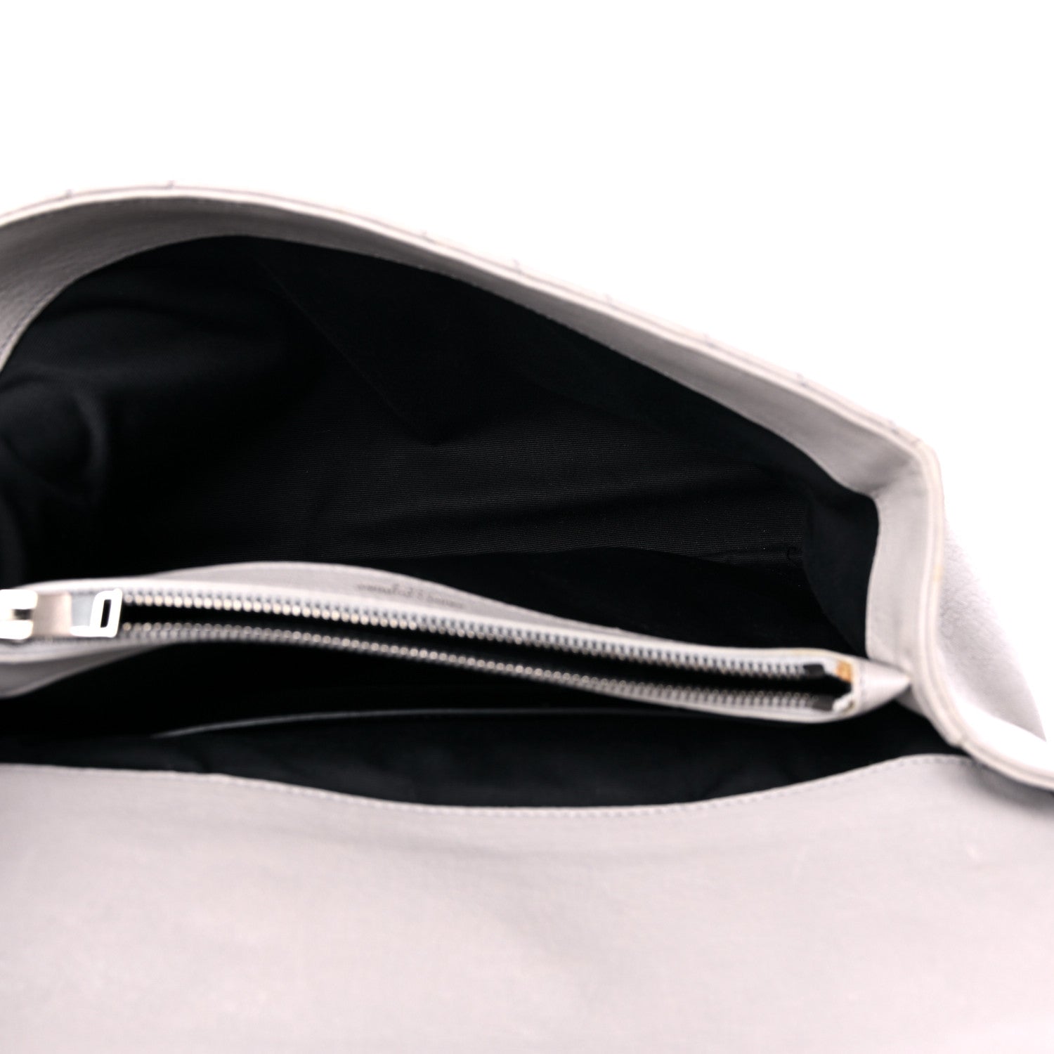Saint Laurent Sheepskin Matelasse Chevron Monogram Large College Satchel Light Grey 5 of 15