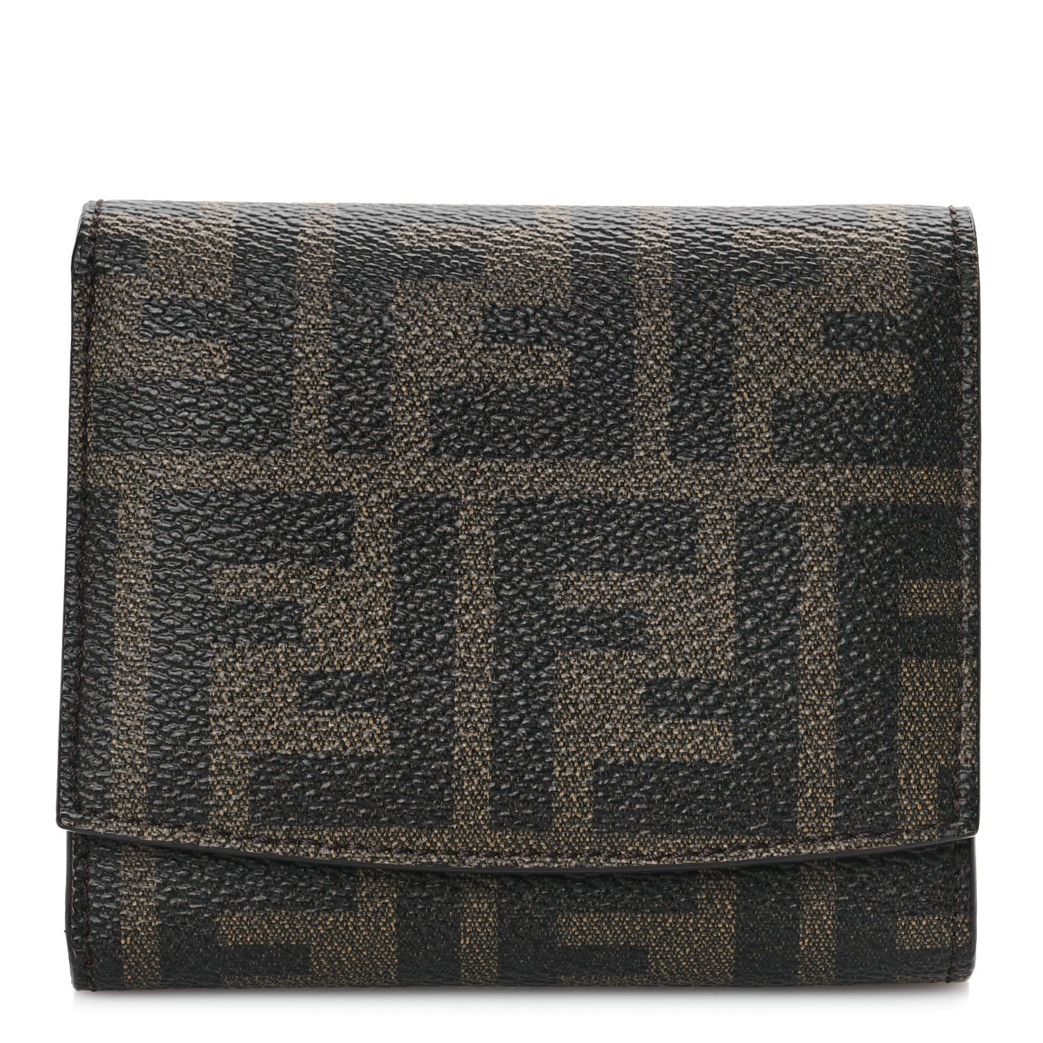 Fendi Vitello Elite Zucca Compact Wallet Tobacco Pink 1 of 8
