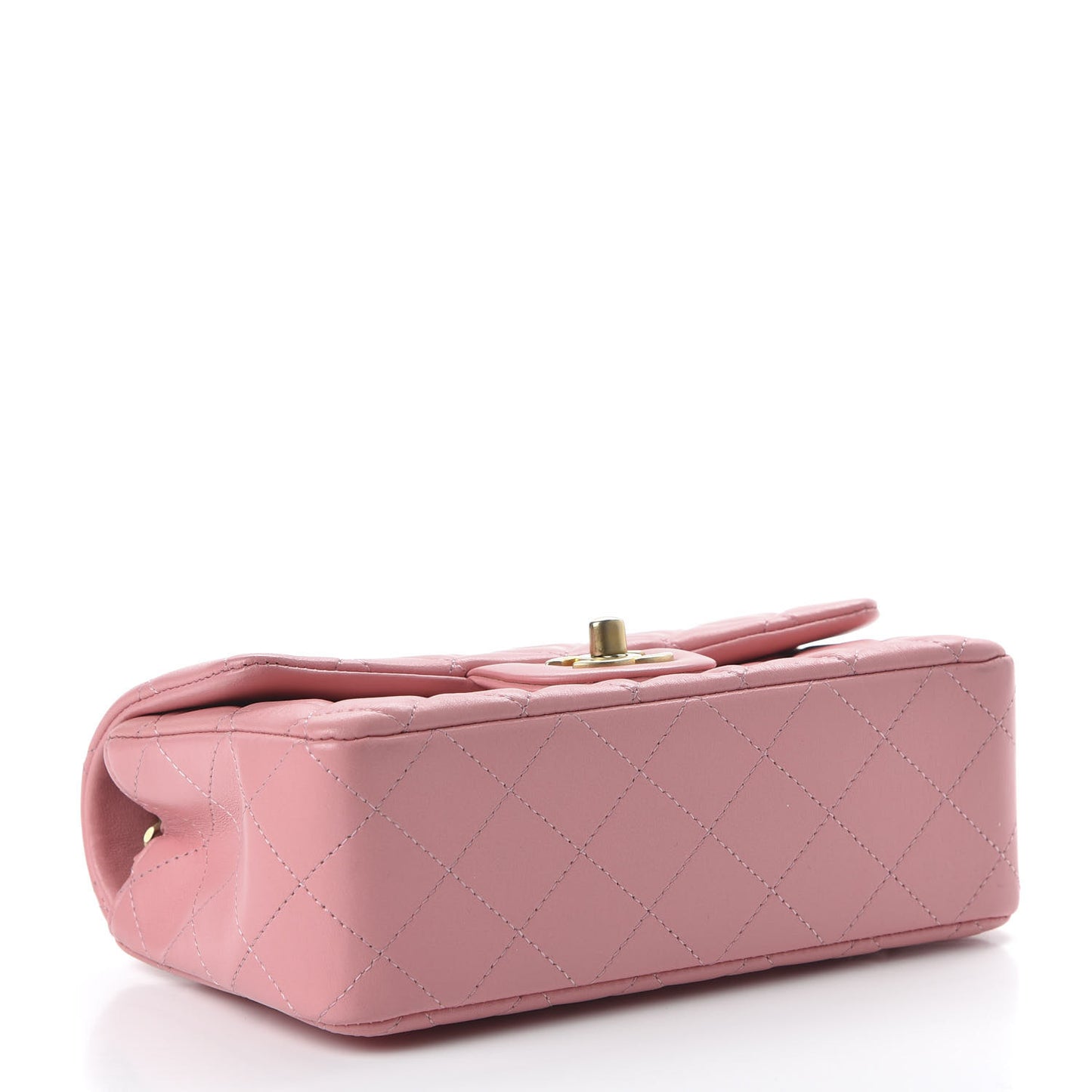 Lambskin Quilted Mini Rectangular Flap Pink