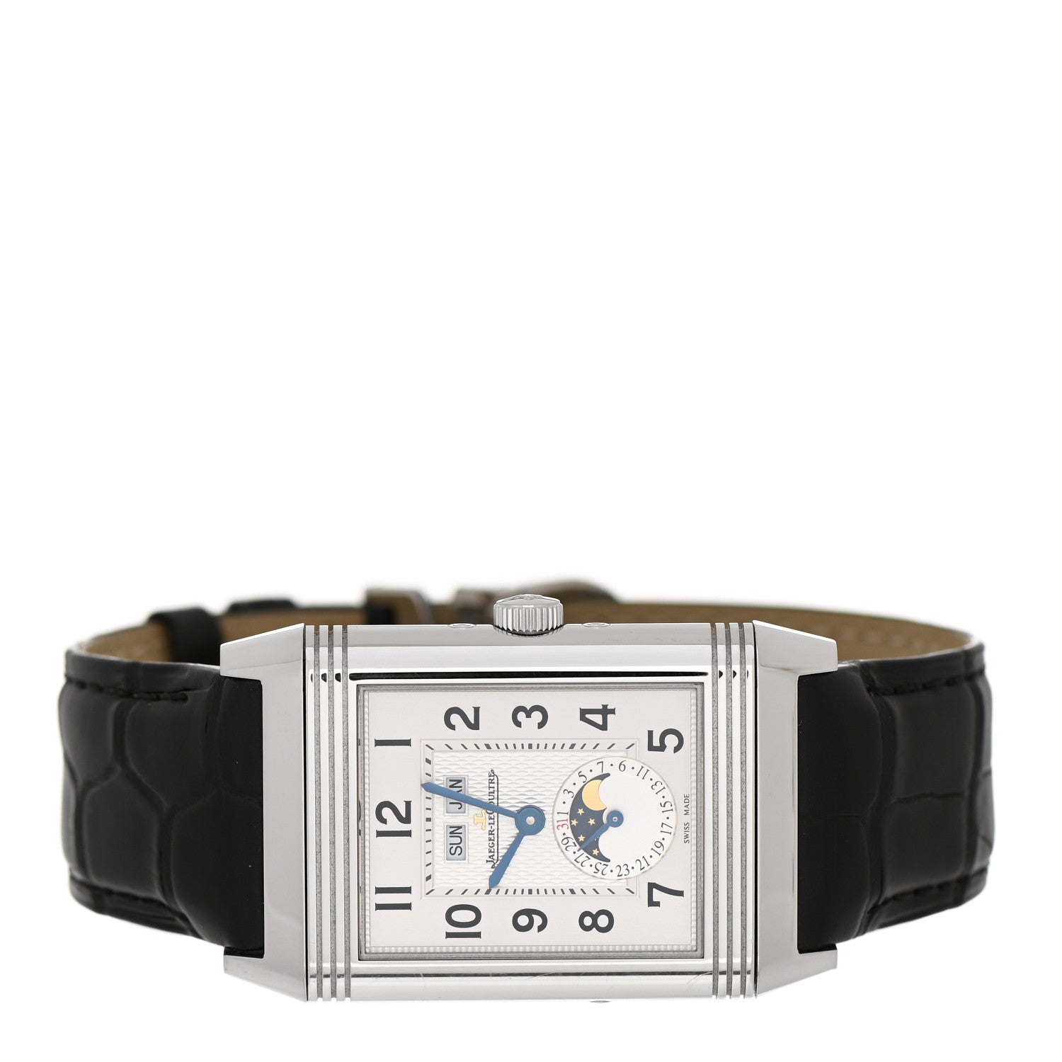 Jaeger-LeCoultre Stainless Steel Alligator 30mm Grande Reverso Calendar Manual Winding Watch Q3758420 3 of 7