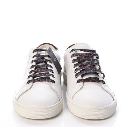 Saint Laurent Calfskin Leopard Print Andy Low Top Sneakers 40.5 White 2 of 9