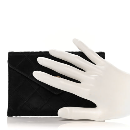 Chanel Satin Stitched Flap Card Case Black 2 of 10