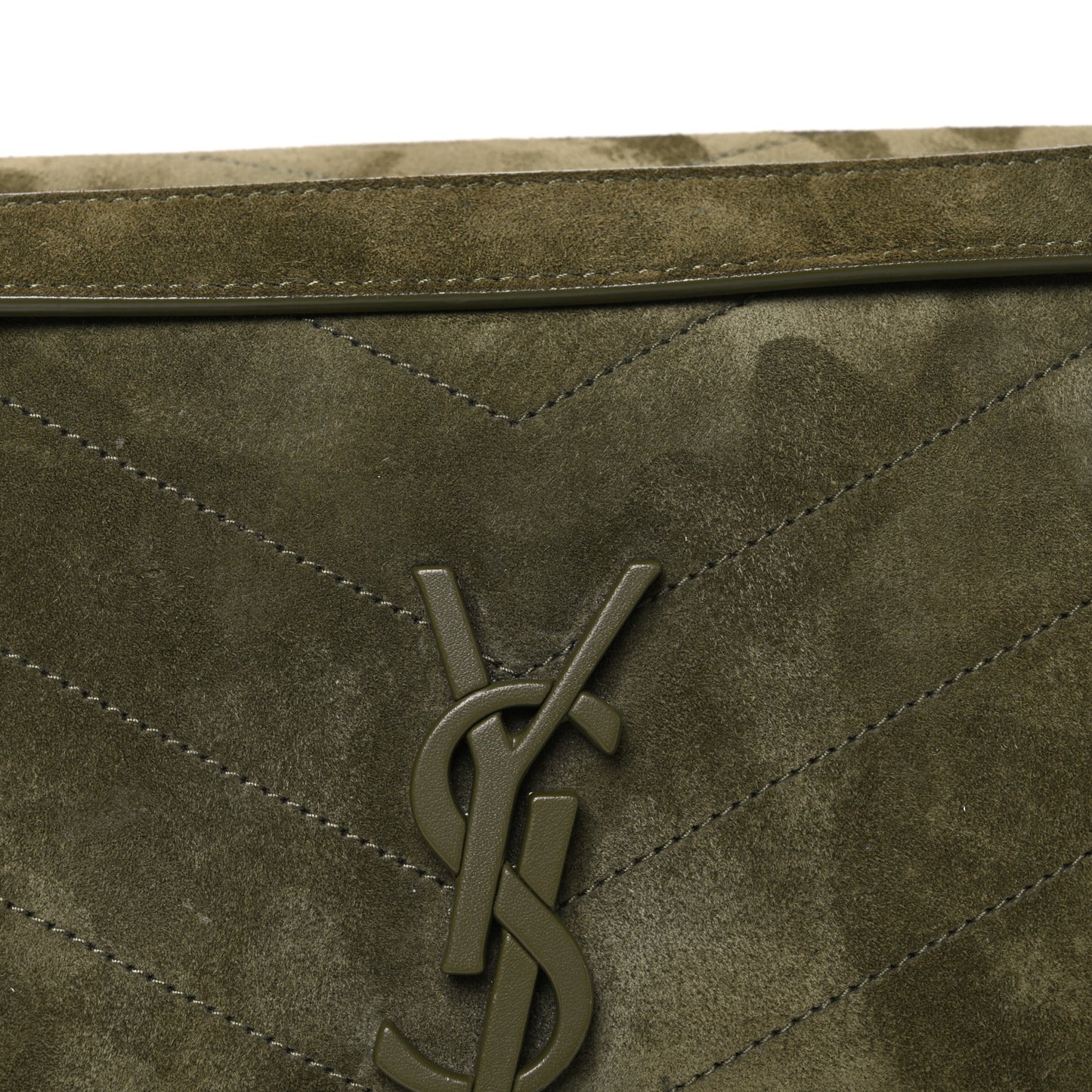 Suede Monogram Medium Niki Chain Satchel Loden Green