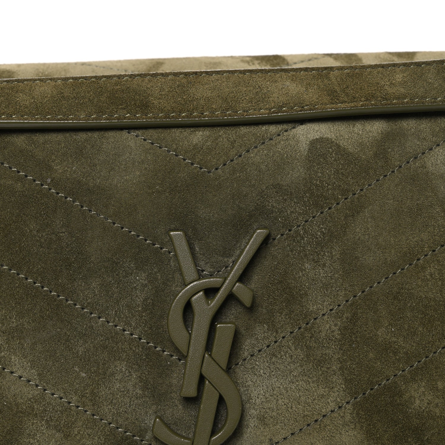 Saint Laurent Suede Monogram Medium Niki Chain Satchel Loden Green 8 of 10