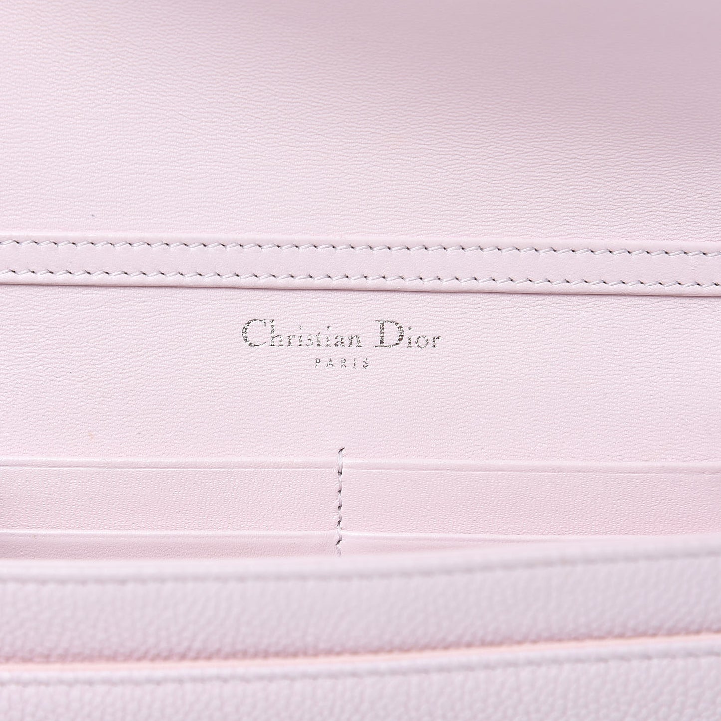Grained Calfskin Diorama Wallet on Chain Pouch Rose Poudre