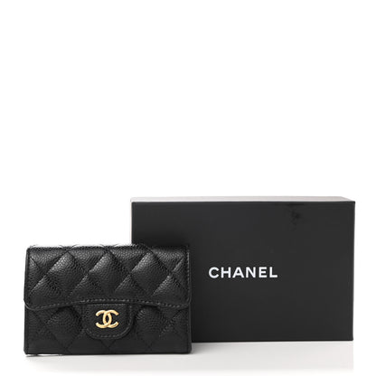 Chanel Caviar Quilted Flap Card Holder Wallet Black 9 of 9