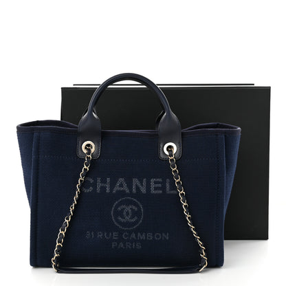Chanel Mixed Fibers Small Deauville Tote Navy 12 of 12