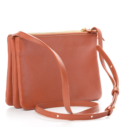 Celine Lambskin Small Trio Crossbody Bag Tan 3 of 16