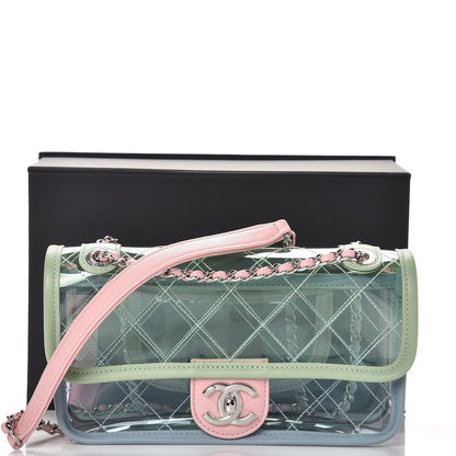 Chanel Lambskin PVC Quilted Mini Coco Splash Flap Blue Green 8 of 8