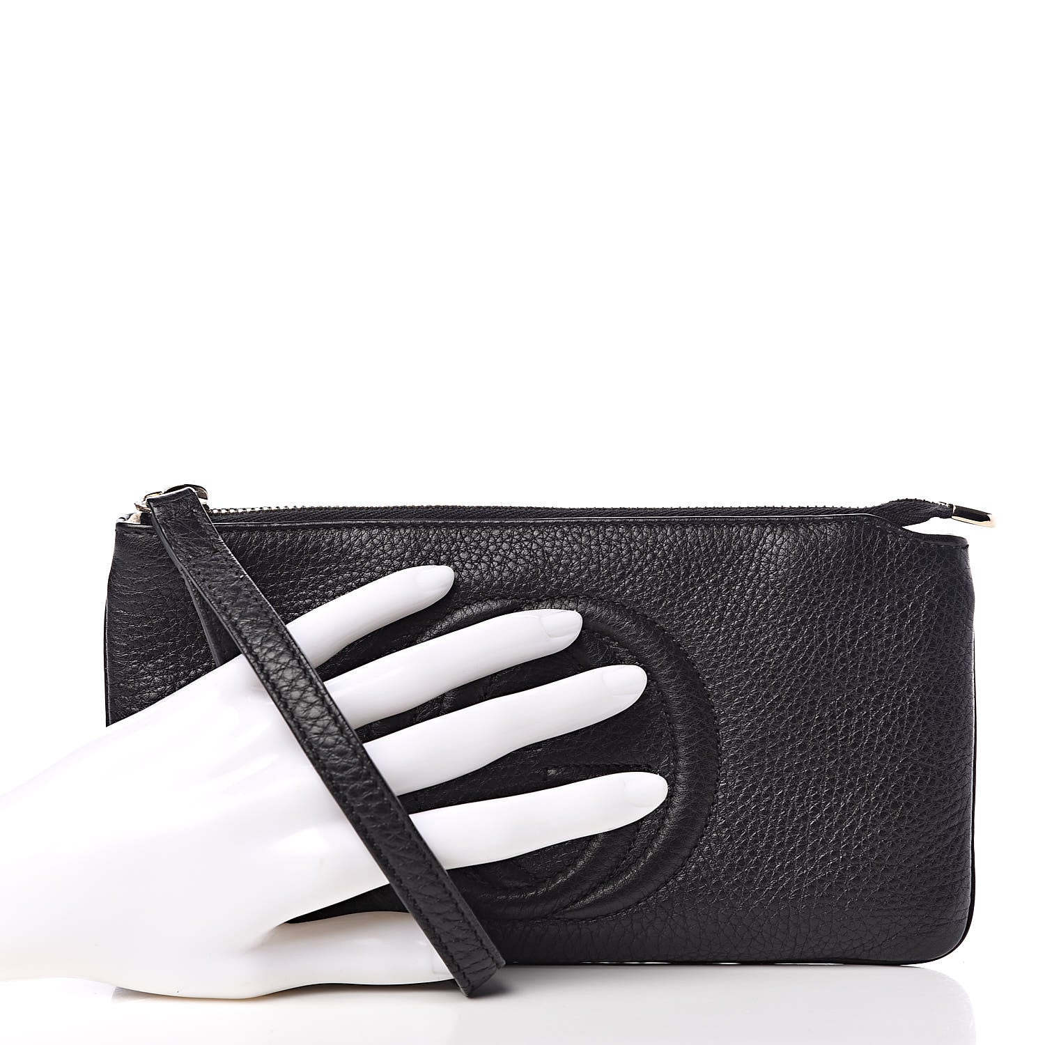 Gucci Pebbled Calfskin Soho Wristlet Black 2 of 8