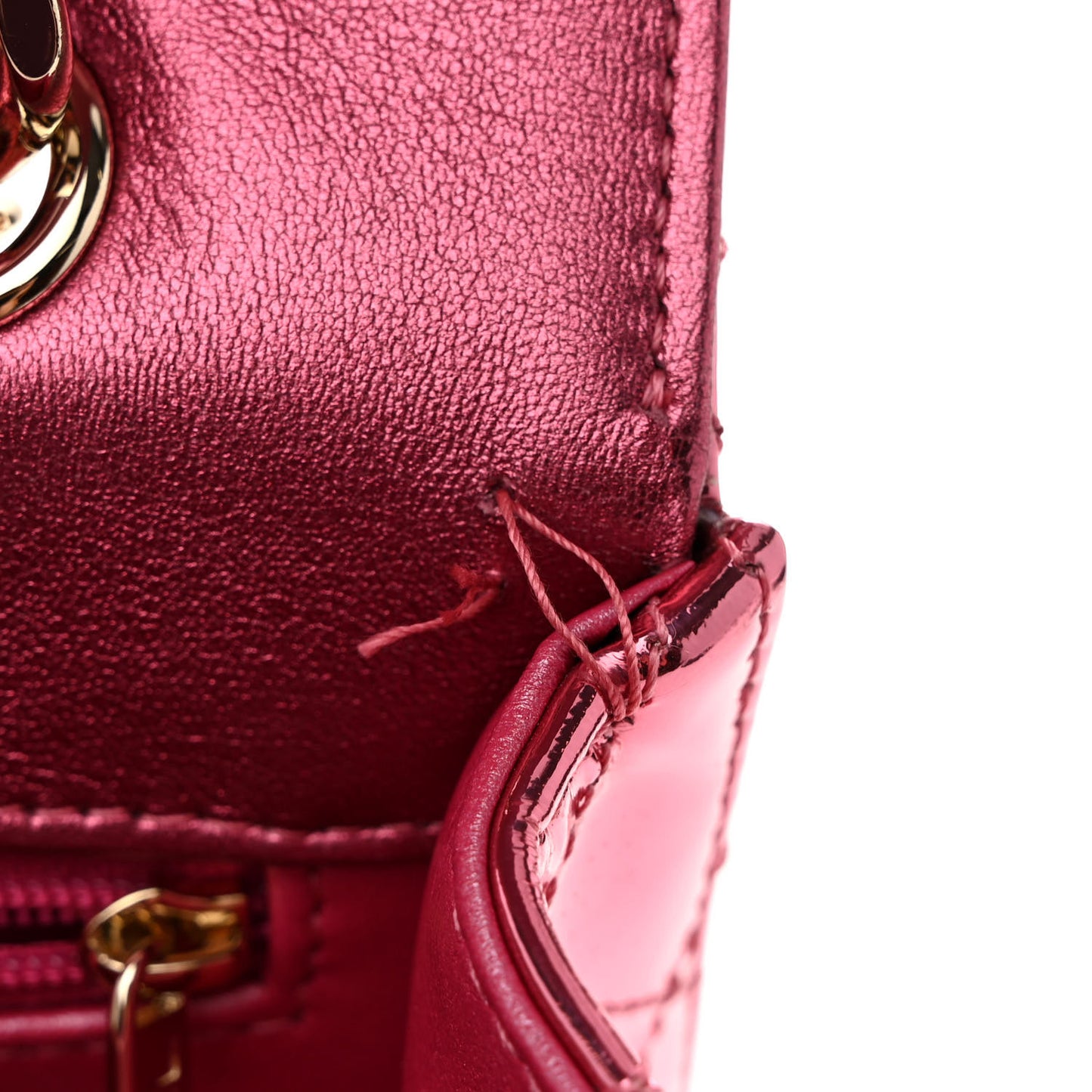 Mirror Calfskin Metallic Calfskin Quilted Hollywood Boulevard Backpack With Coin Purse Pink