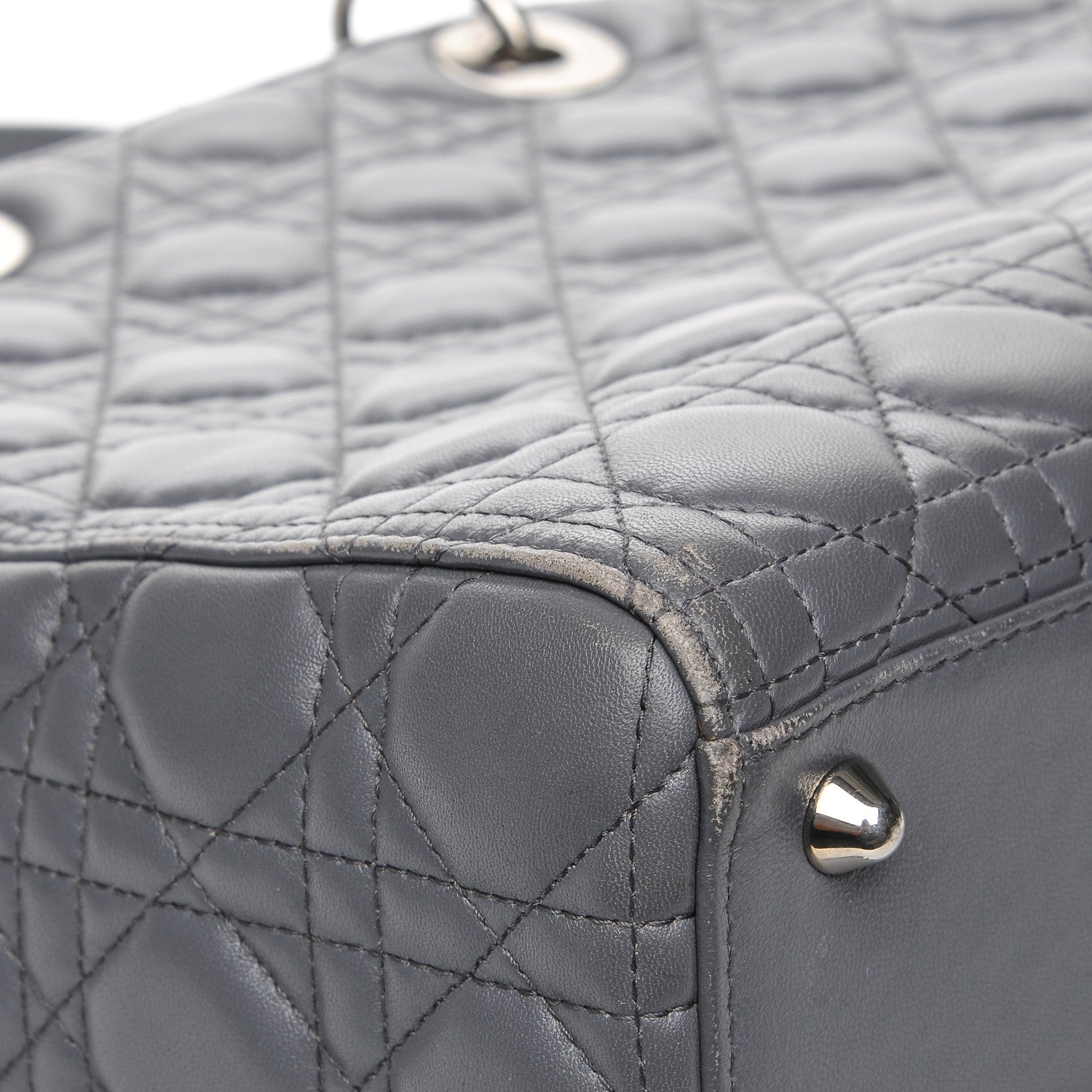 Christian Dior Lambskin Cannage Large Lady Dior Grey 17 of 20