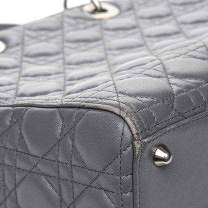 Christian Dior Lambskin Cannage Large Lady Dior Grey 17 of 20