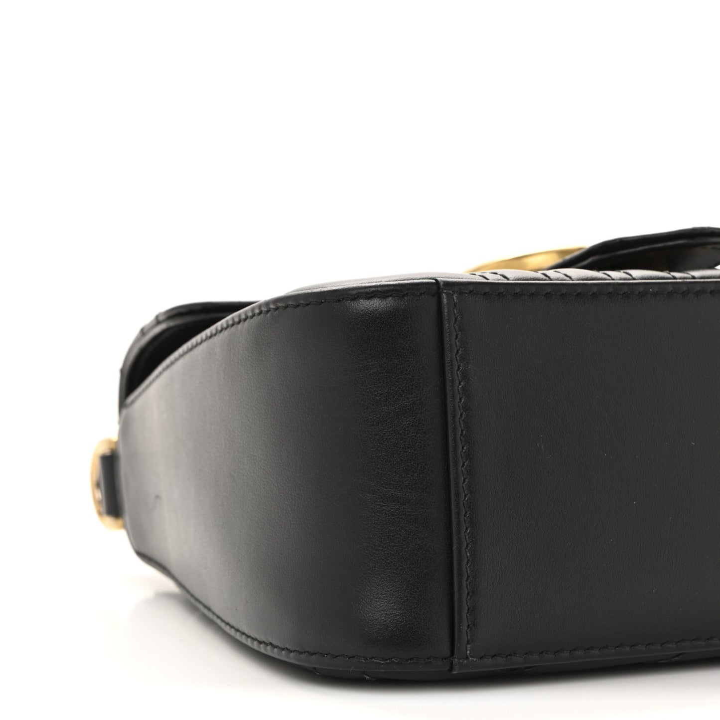 Calfskin Matelasse Mini GG Marmont Top Handle Shoulder Bag Black
