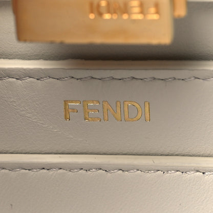 Fendi Vitello Seta Nappa Plexiglass Bi-Color Small Peekaboo I SEE U Satchel White Ice Sand 6 of 10