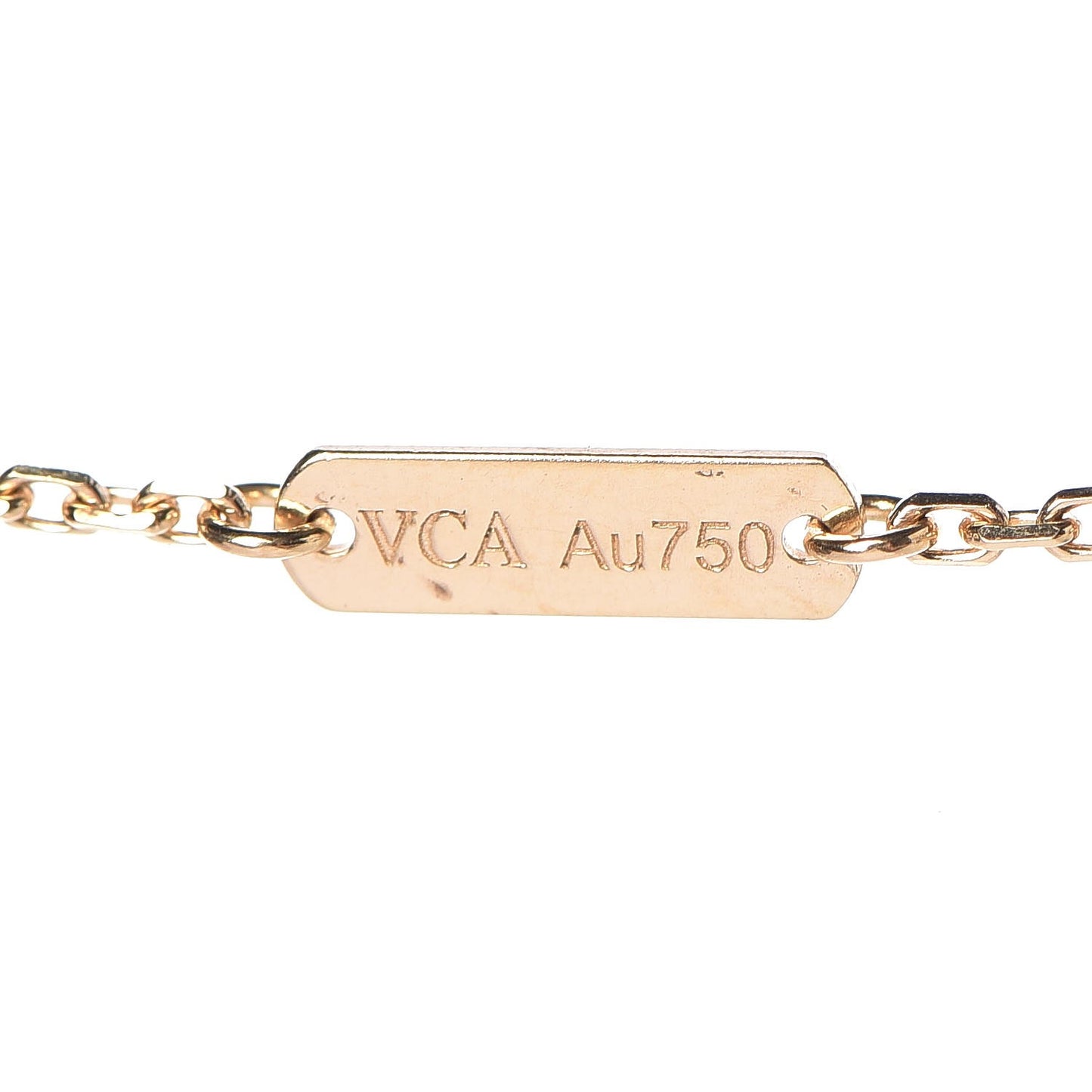 18K Yellow Gold Mother of Pearl Vintage Alhambra Pendant Necklace