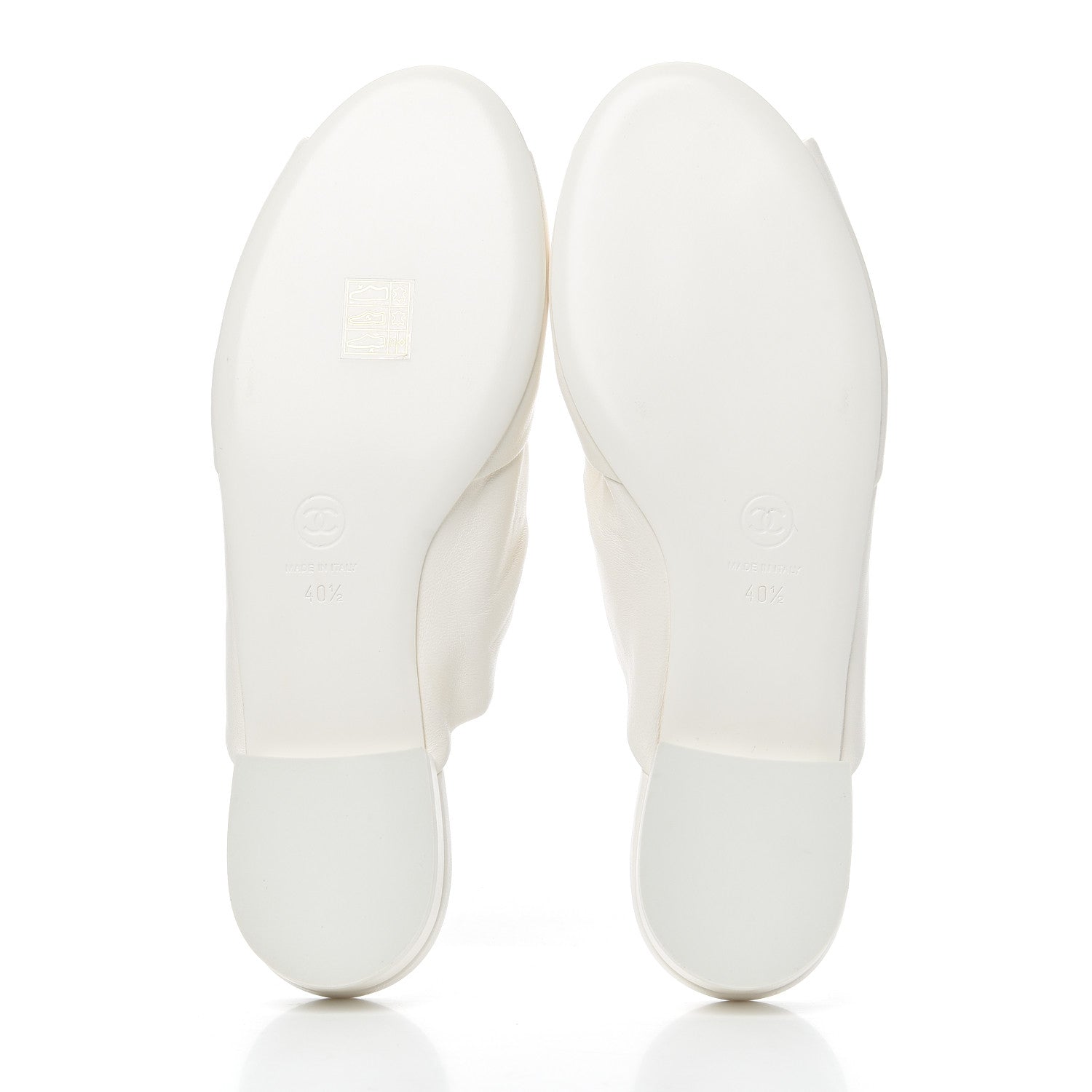 Chanel Lambskin Pearl Bow CC Flat Sandals 40.5 White 5 of 13