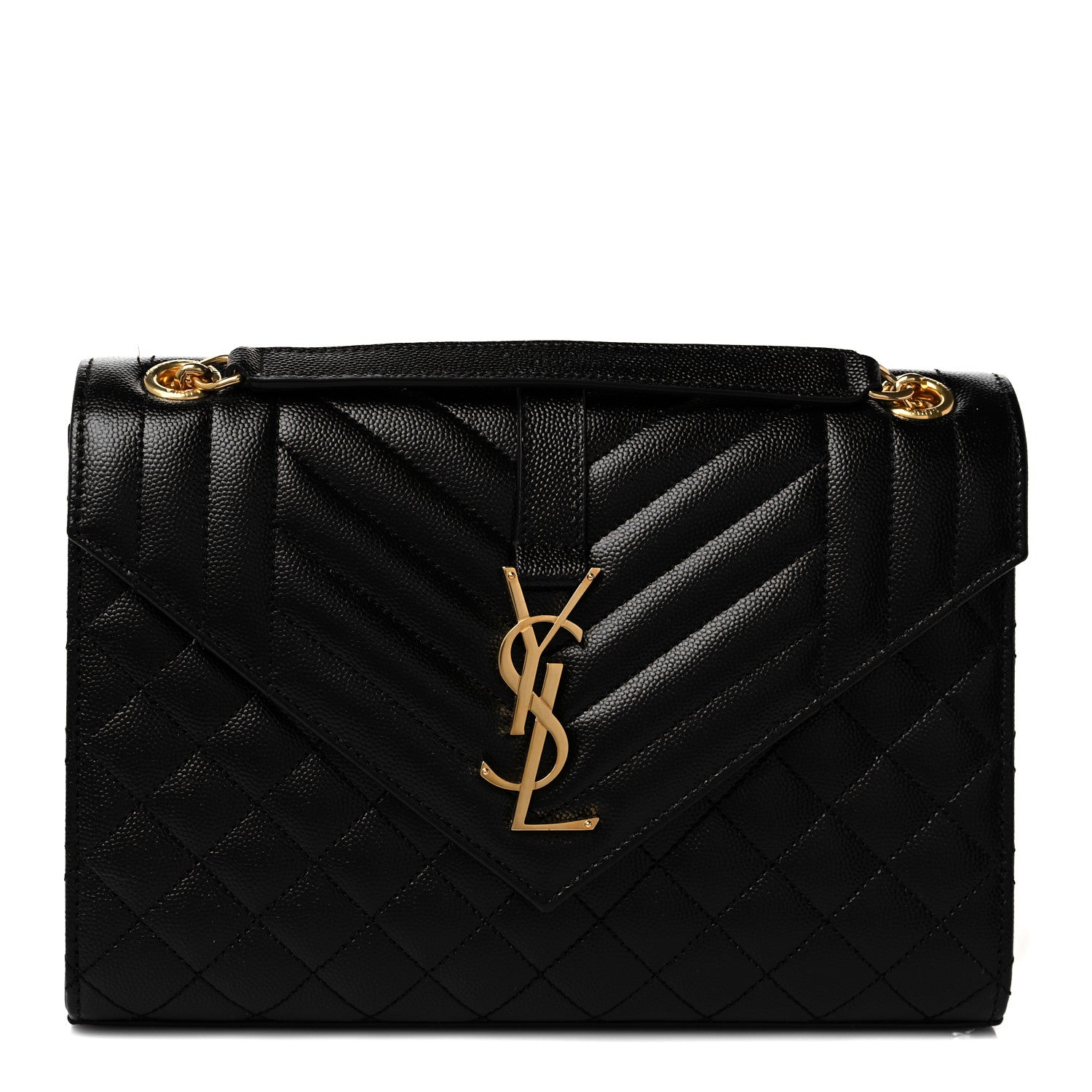 Saint Laurent Grain De Poudre Textured Mixed Matelasse Triquilt Medium Monogram Satchel Black 1 of 10