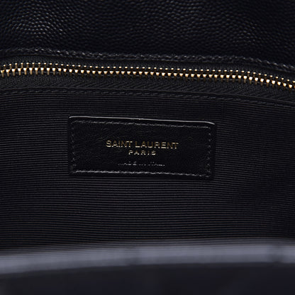 Saint Laurent Grain De Poudre Matelasse Chevron Monogram Shopping Bag Black 8 of 14