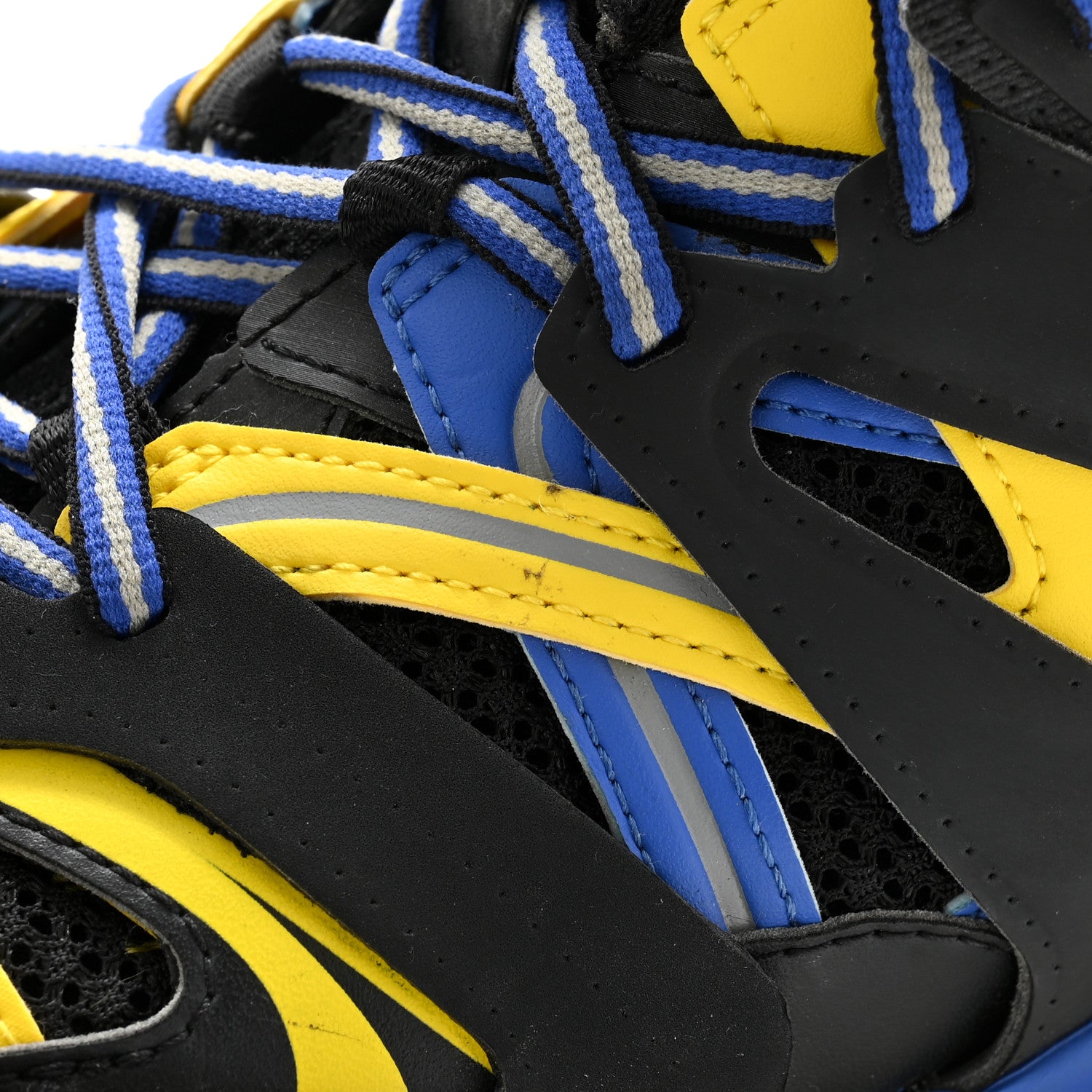 Balenciaga Mesh Nylon Mens Track Sneakers 42 Black Yellow Blue 13 of 13