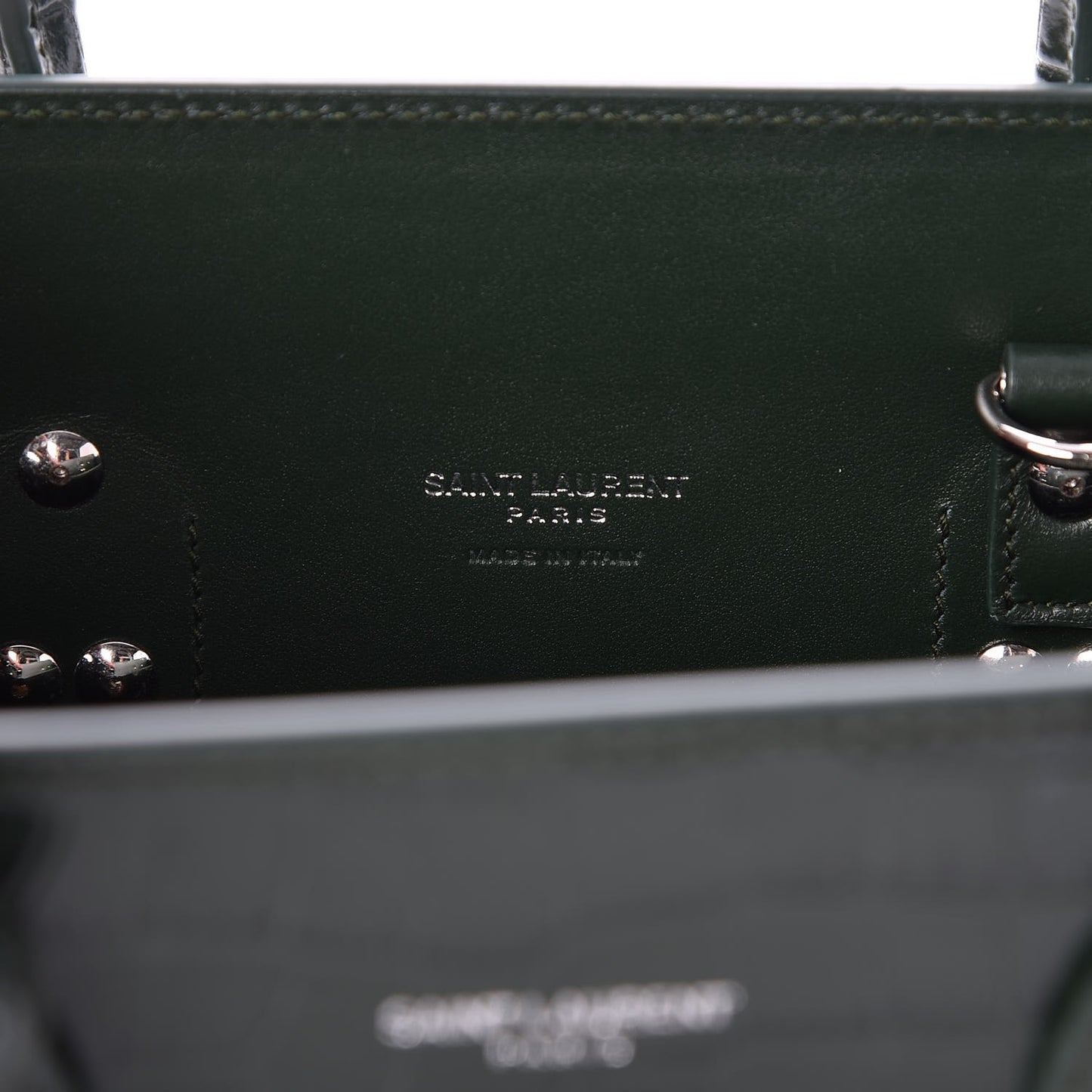 Calfskin Crocodile Embossed Baby Sac De Jour Dark Leaf
