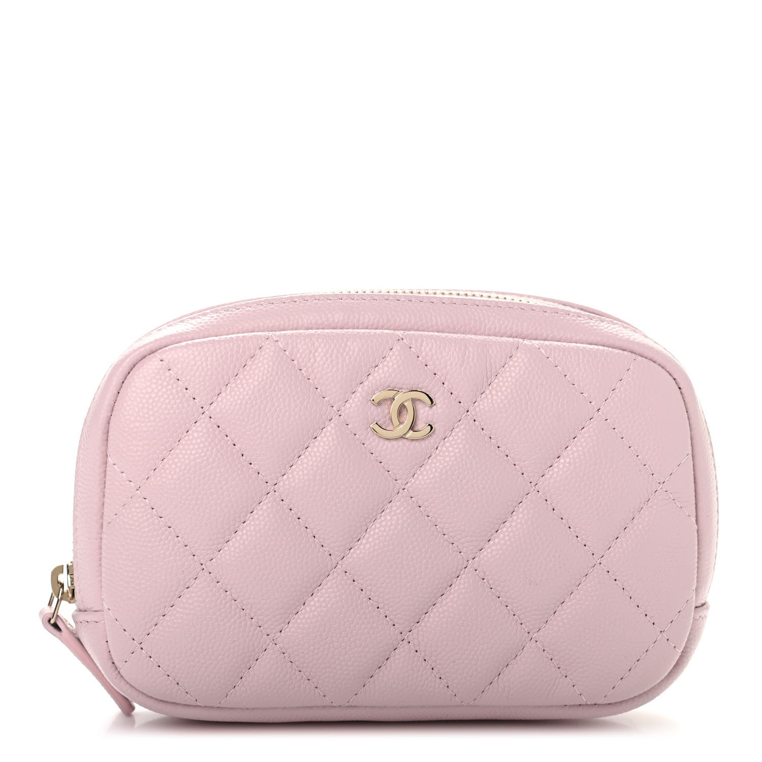 Chanel Caviar Quilted Small Curvy Pouch Cosmetic Case Light Pink 1 of 7