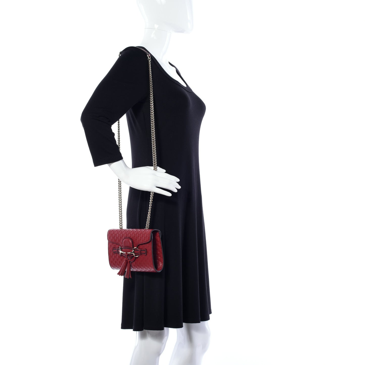 Soft Microguccissima Mini Emily Chain Shoulder Bag Rosso