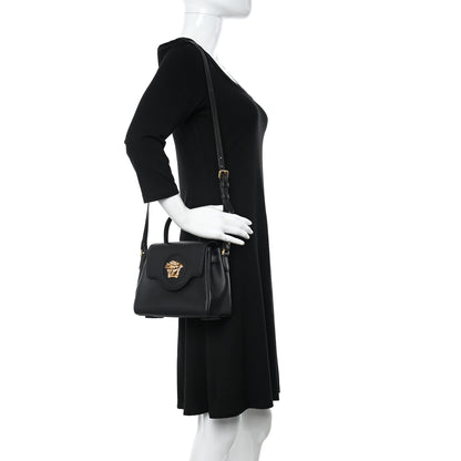 Versace Grained Calfskin Small La Medusa Top Handle Bag Black 2 of 11