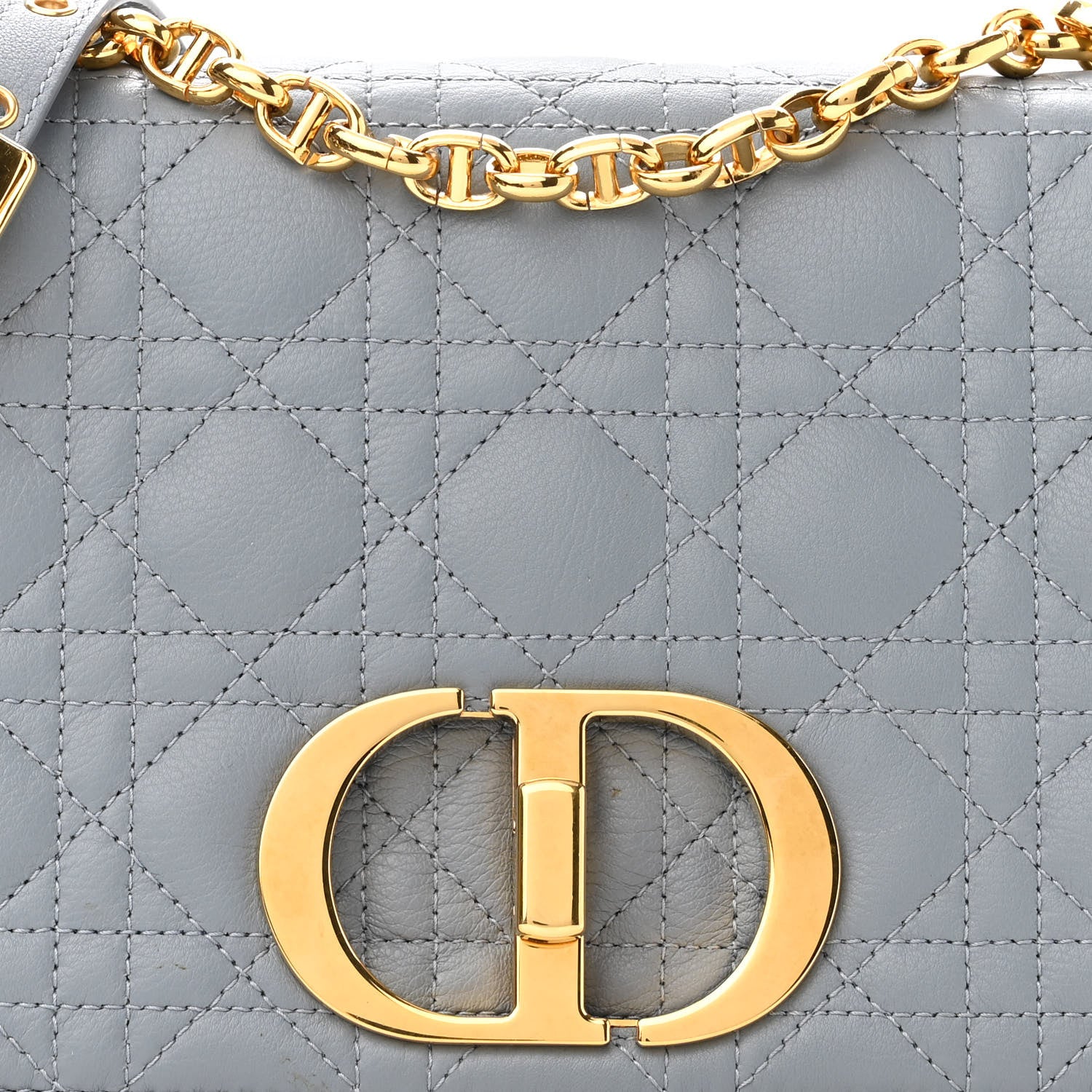 Christian Dior Supple Calfskin Cannage Medium Caro Bag Ethereal Grey 8 of 13