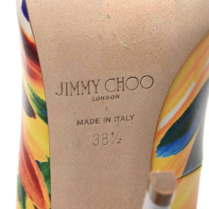 Jimmy Choo Calfskin Feather Printed Anouk Pumps 38.5 Multicolor 6 of 7