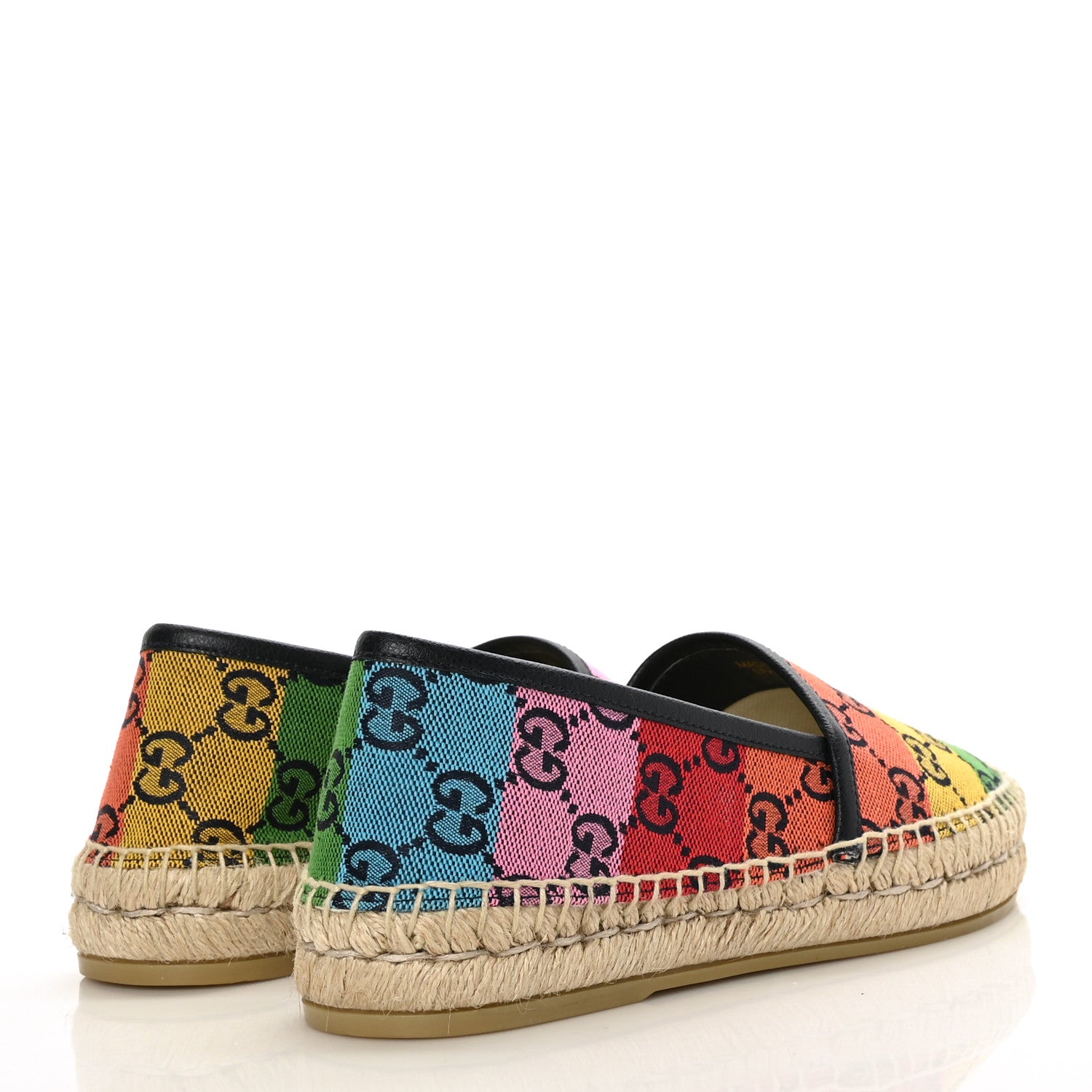 Gucci Monogram Multicolor Womens Espadrilles 35 Blue Rainbow Blue 4 of 8