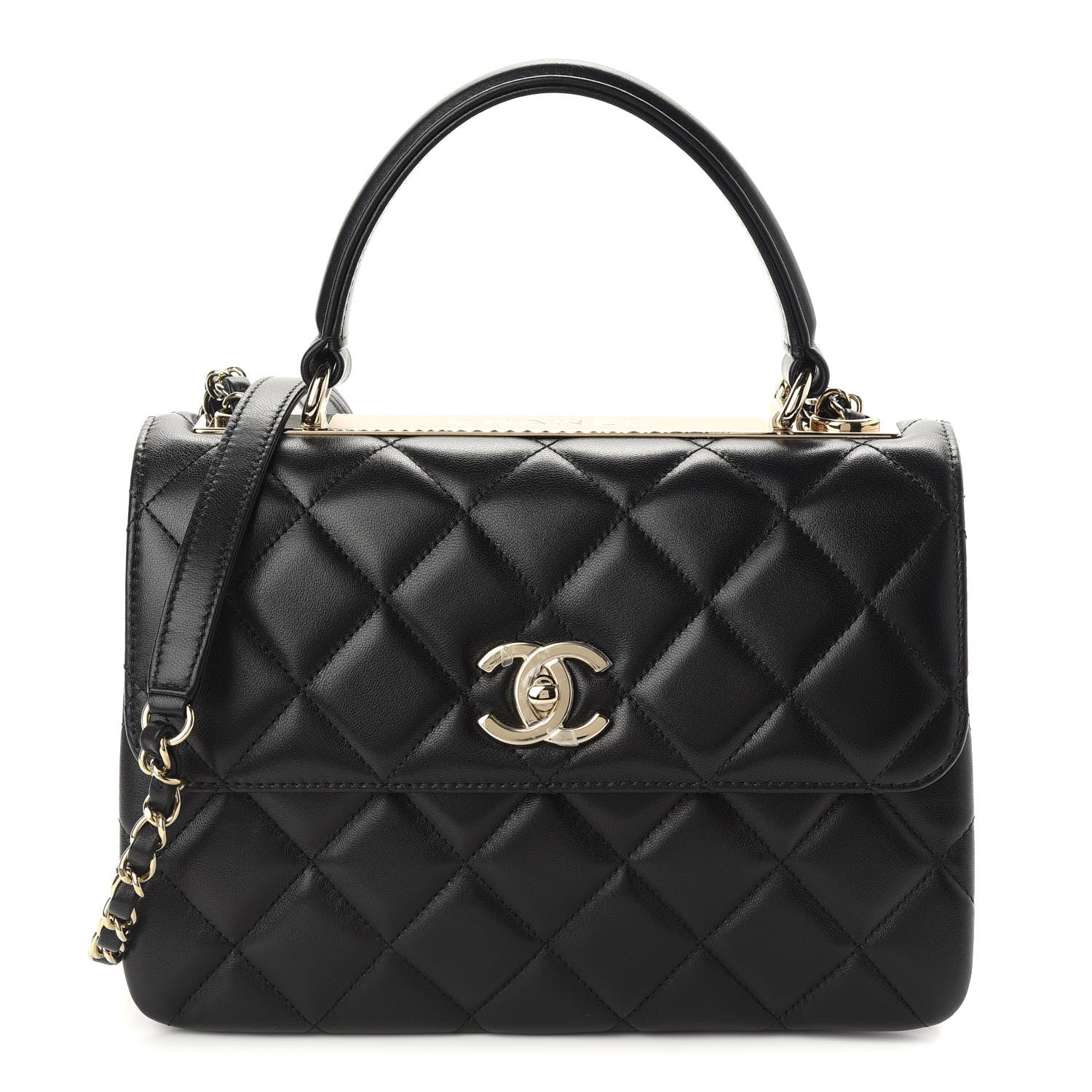 Chanel Lambskin Quilted Small Trendy CC Dual Handle Flap Bag Black 1 of 9