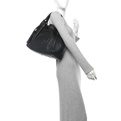 Gucci Pebbled Calfskin Medium Soho Shoulder Bag Black 2 of 13