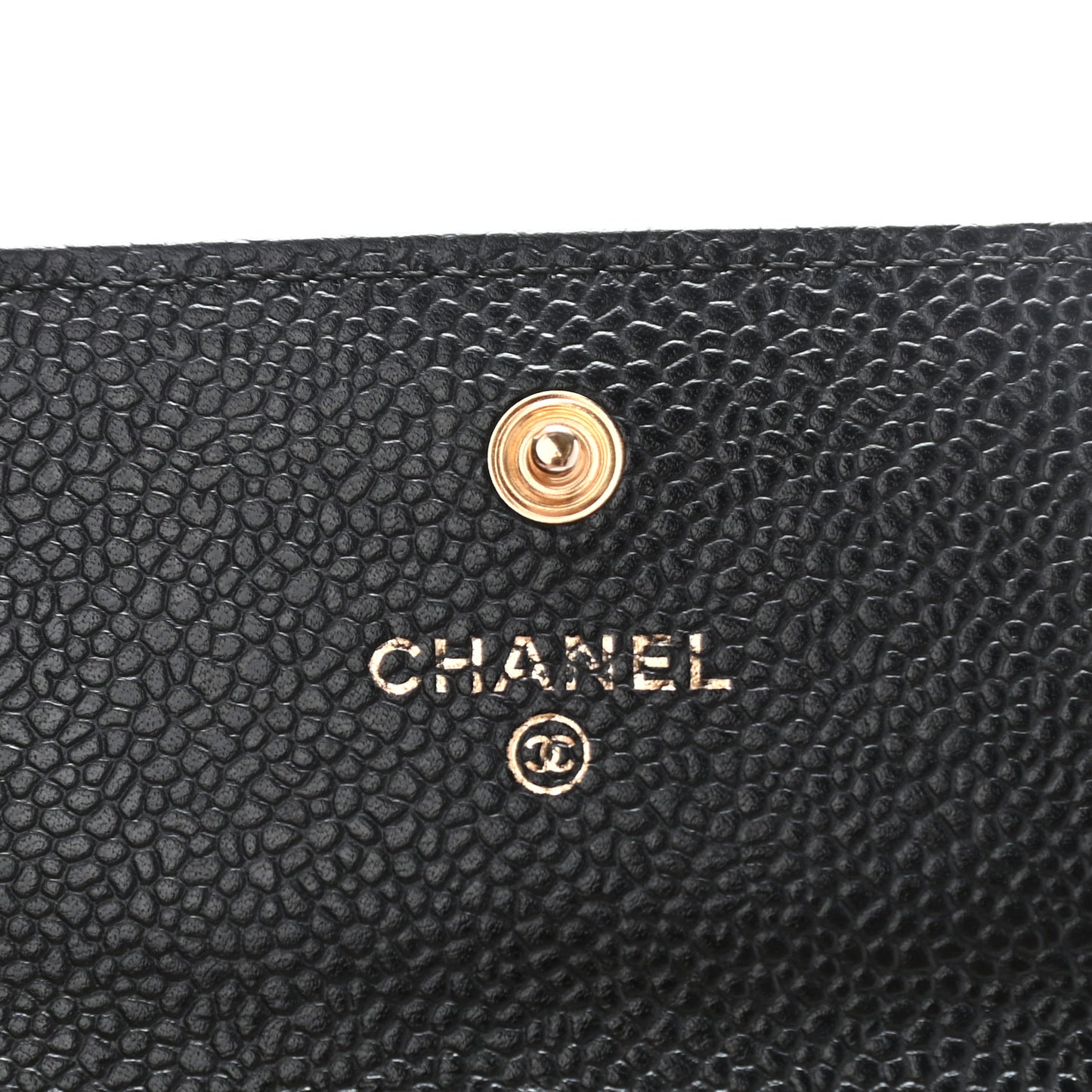 Caviar Quilted Large Gusset Flap Wallet Black