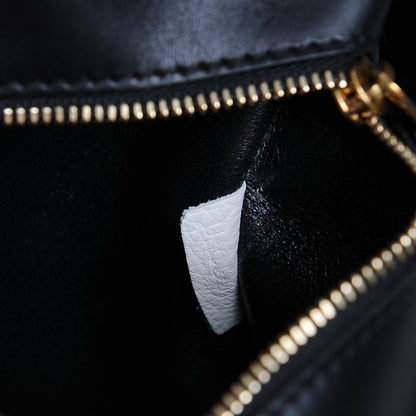 Celine Elephant Calfskin Small Bi-Color Tie Knot Tote White Black 7 of 9