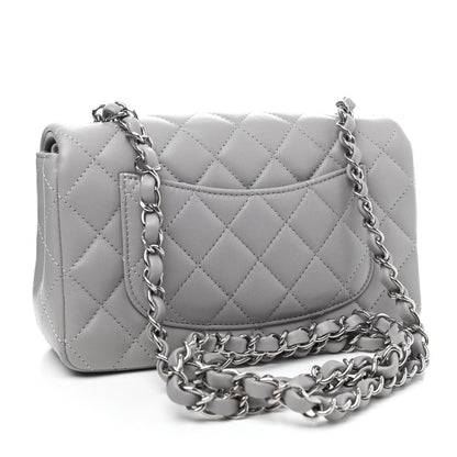 Chanel Lambskin Quilted Mini Rectangular Flap Grey 2 of 4