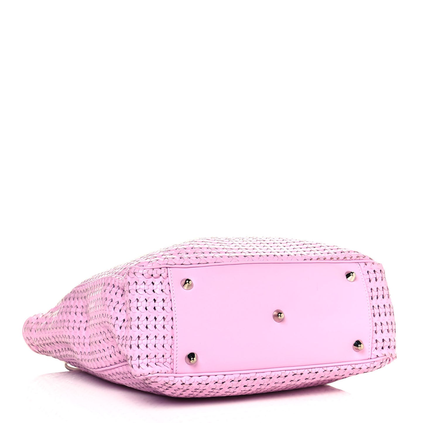 Lambskin Woven Dior Soft Shopping Tote Pink